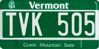 VT license plate TVK505