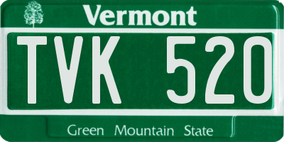 VT license plate TVK520