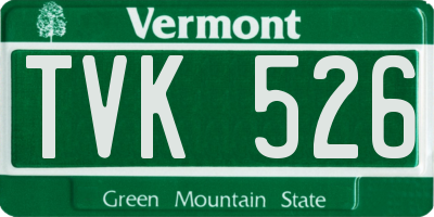 VT license plate TVK526