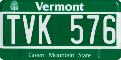 VT license plate TVK576