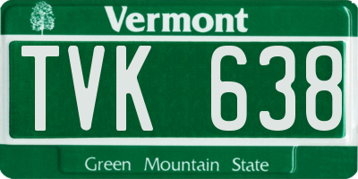 VT license plate TVK638