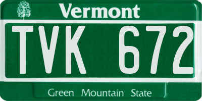 VT license plate TVK672