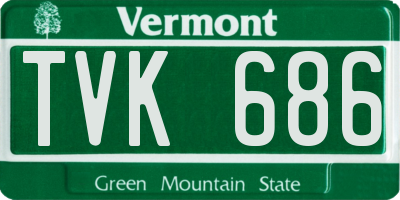 VT license plate TVK686