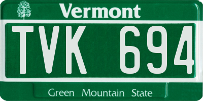 VT license plate TVK694