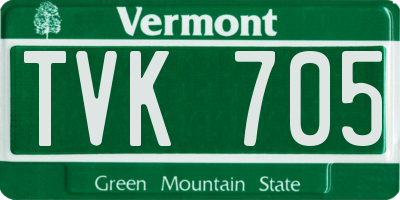 VT license plate TVK705