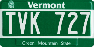 VT license plate TVK727