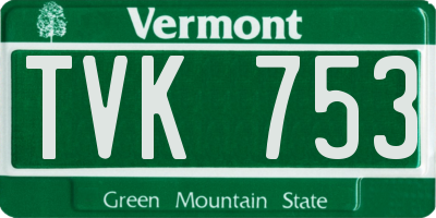 VT license plate TVK753