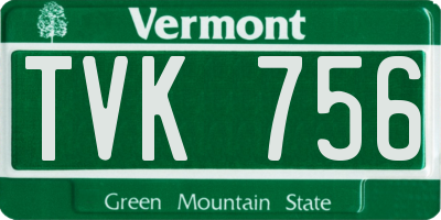 VT license plate TVK756