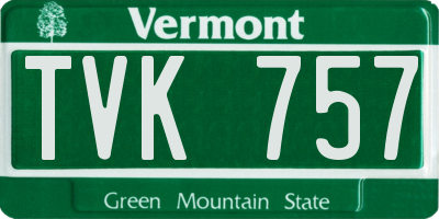 VT license plate TVK757
