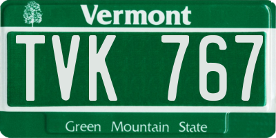 VT license plate TVK767