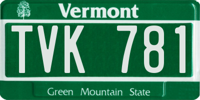 VT license plate TVK781