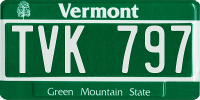 VT license plate TVK797