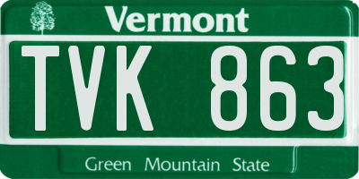 VT license plate TVK863