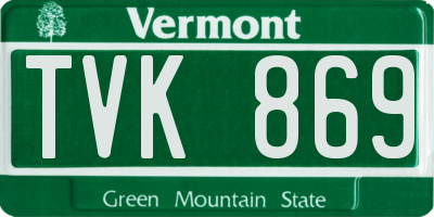 VT license plate TVK869