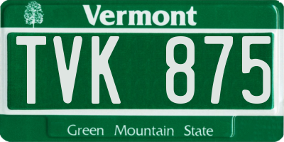 VT license plate TVK875