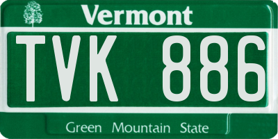 VT license plate TVK886