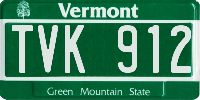 VT license plate TVK912