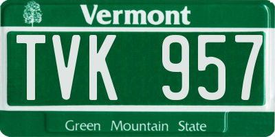 VT license plate TVK957