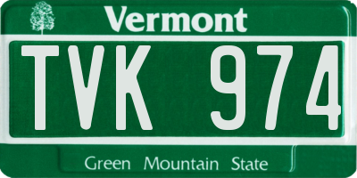 VT license plate TVK974
