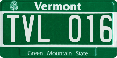 VT license plate TVL016