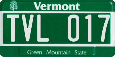 VT license plate TVL017