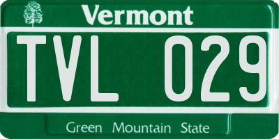 VT license plate TVL029
