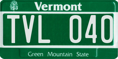 VT license plate TVL040