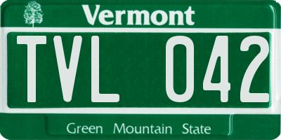 VT license plate TVL042