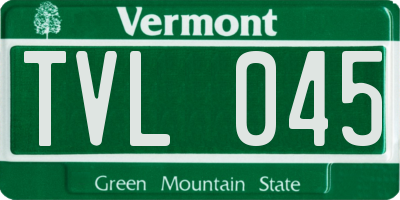 VT license plate TVL045