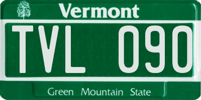 VT license plate TVL090