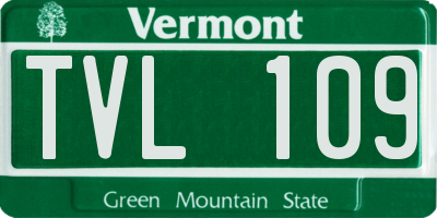 VT license plate TVL109