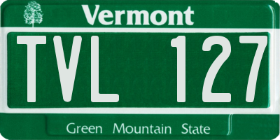 VT license plate TVL127