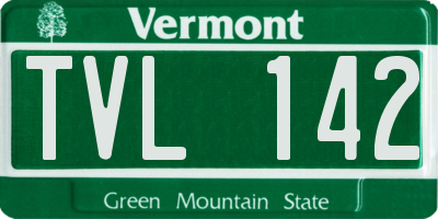VT license plate TVL142
