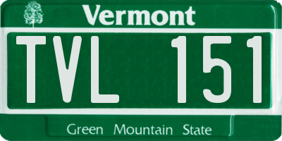 VT license plate TVL151