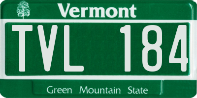 VT license plate TVL184