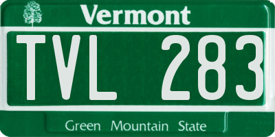 VT license plate TVL283