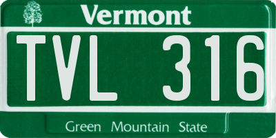 VT license plate TVL316