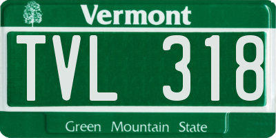 VT license plate TVL318