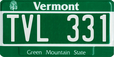 VT license plate TVL331