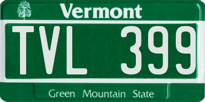 VT license plate TVL399