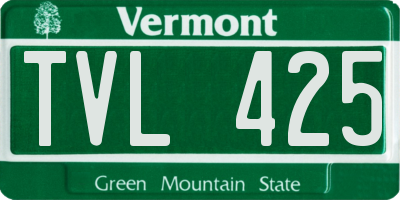 VT license plate TVL425