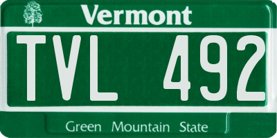 VT license plate TVL492