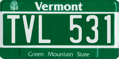 VT license plate TVL531