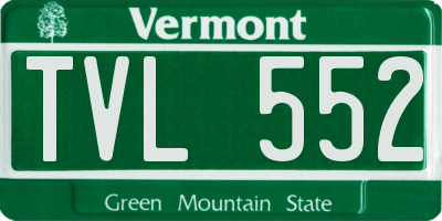 VT license plate TVL552