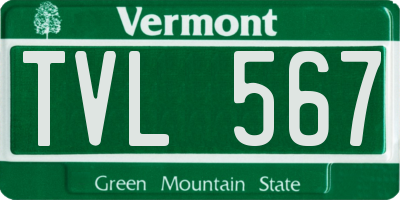 VT license plate TVL567