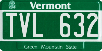 VT license plate TVL632