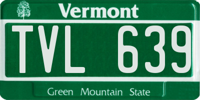 VT license plate TVL639