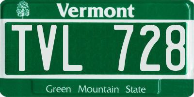 VT license plate TVL728