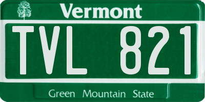 VT license plate TVL821