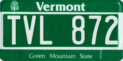 VT license plate TVL872